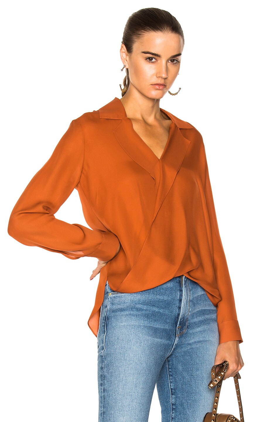 Image 1 of L'AGENCE Rita Blouse in Baked Clay