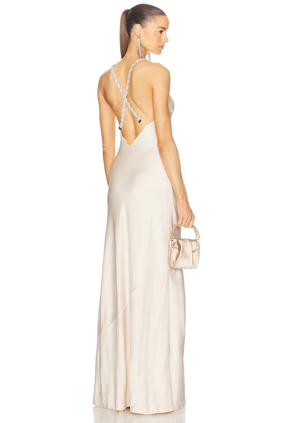 Saint Crystal Strap Gown in Ivory