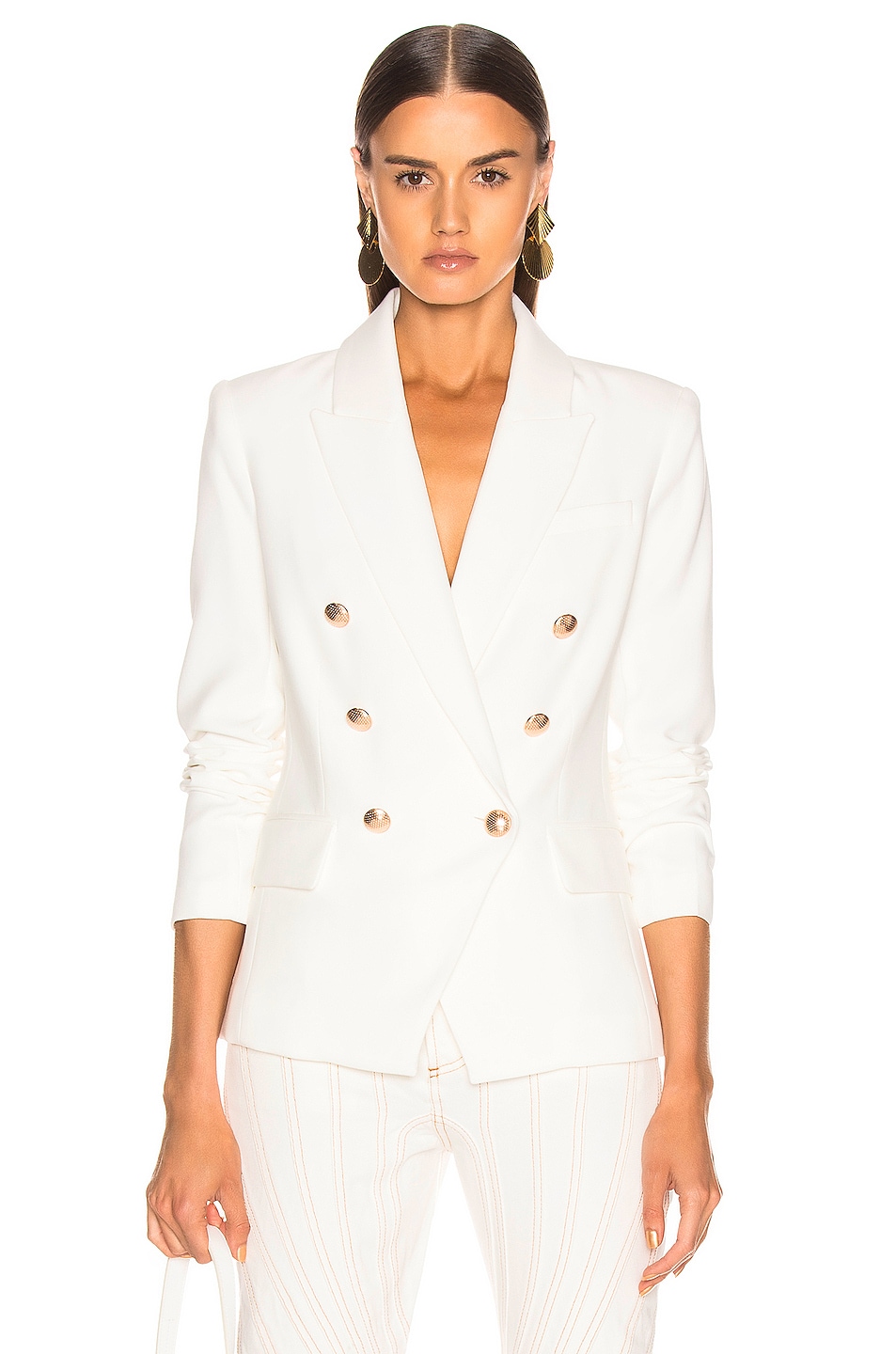 Image 1 of L'AGENCE Kenzie Double Breasted Blazer in Ivory