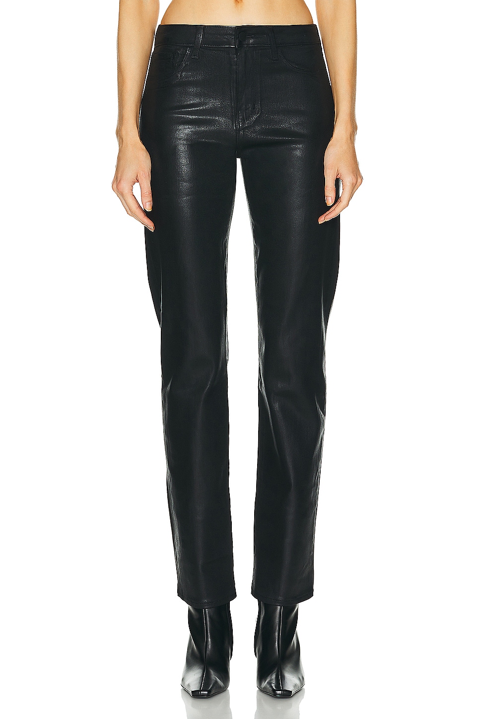 Image 1 of L'AGENCE Ginny Pant in Noir Coated