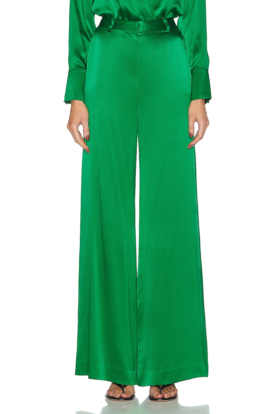 Image 1 of L'AGENCE Gavin Wide Leg Pant in Sea Green