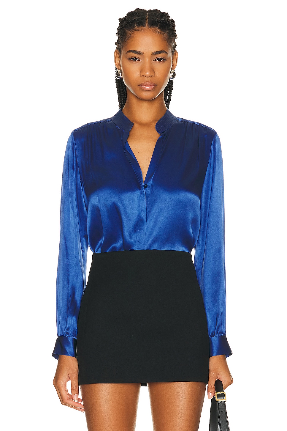 Image 1 of L'AGENCE Bianca Blouse in Nouvean Navy