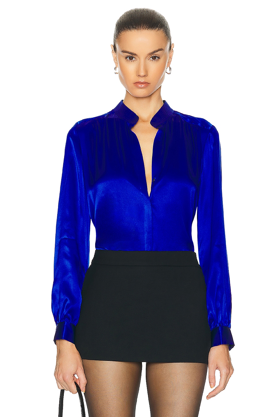 Image 1 of L'AGENCE Bianca Collar Blouse in Pop Cobalt