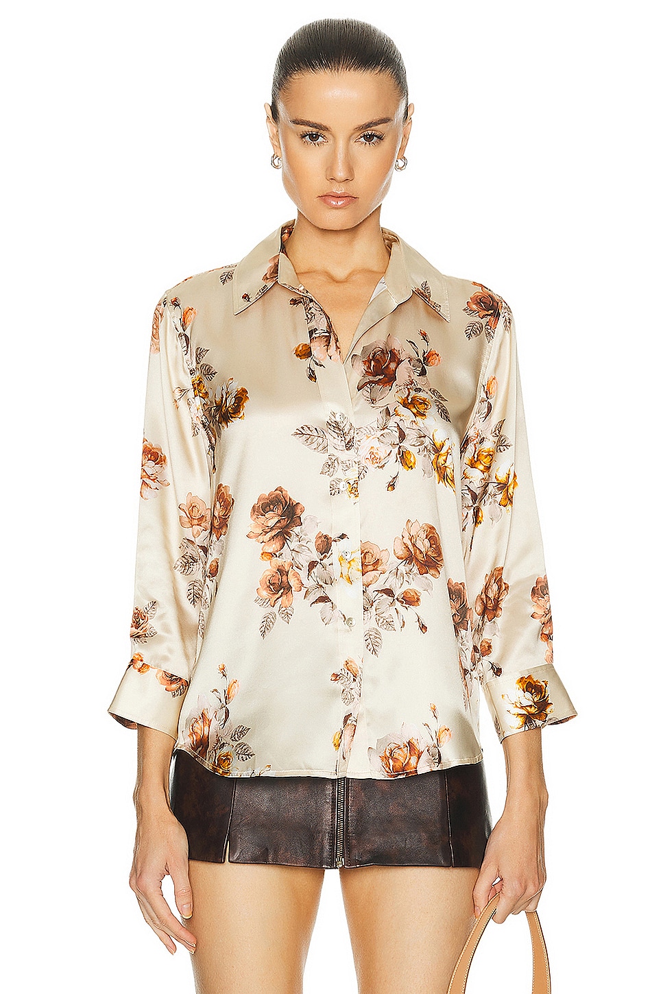 Image 1 of L'AGENCE Dani Shirt in Buff Rose Floral