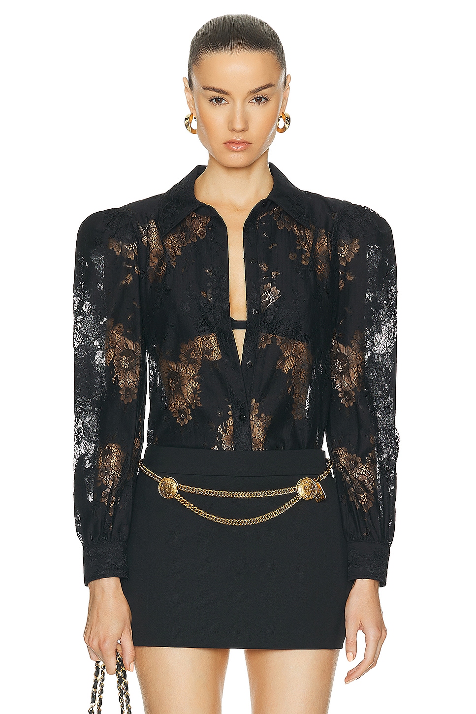 Image 1 of L'AGENCE Jenica Lace Blouse in Black