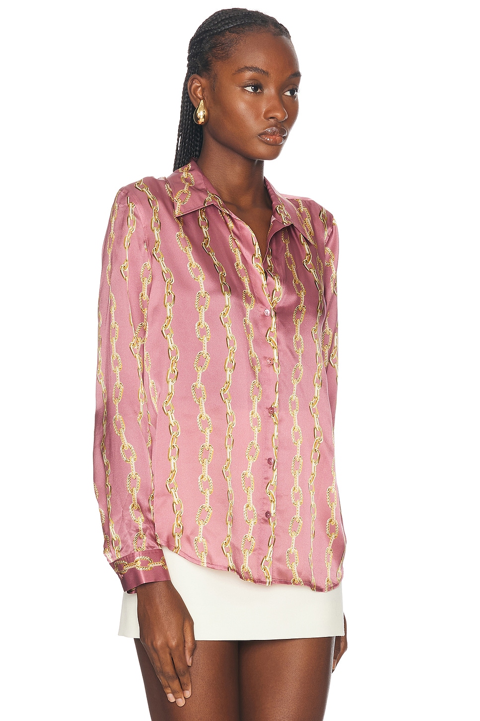 Shop L Agence Tyler Long Sleeve Blouse In Mauve Rose
