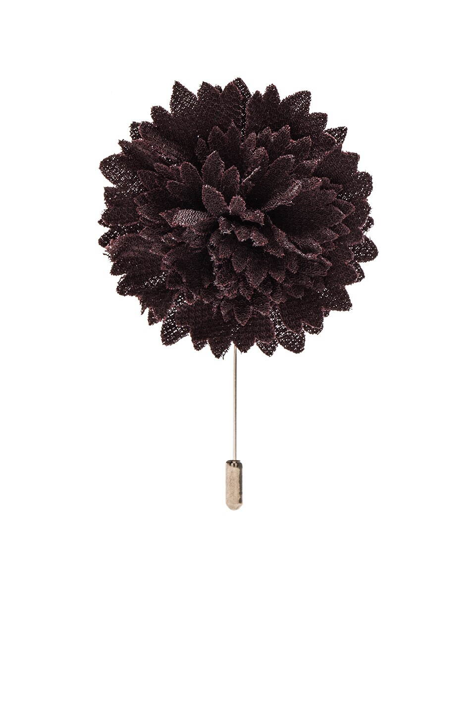 Image 1 of Lanvin Viscose Flower Tie Pin in Burgundy