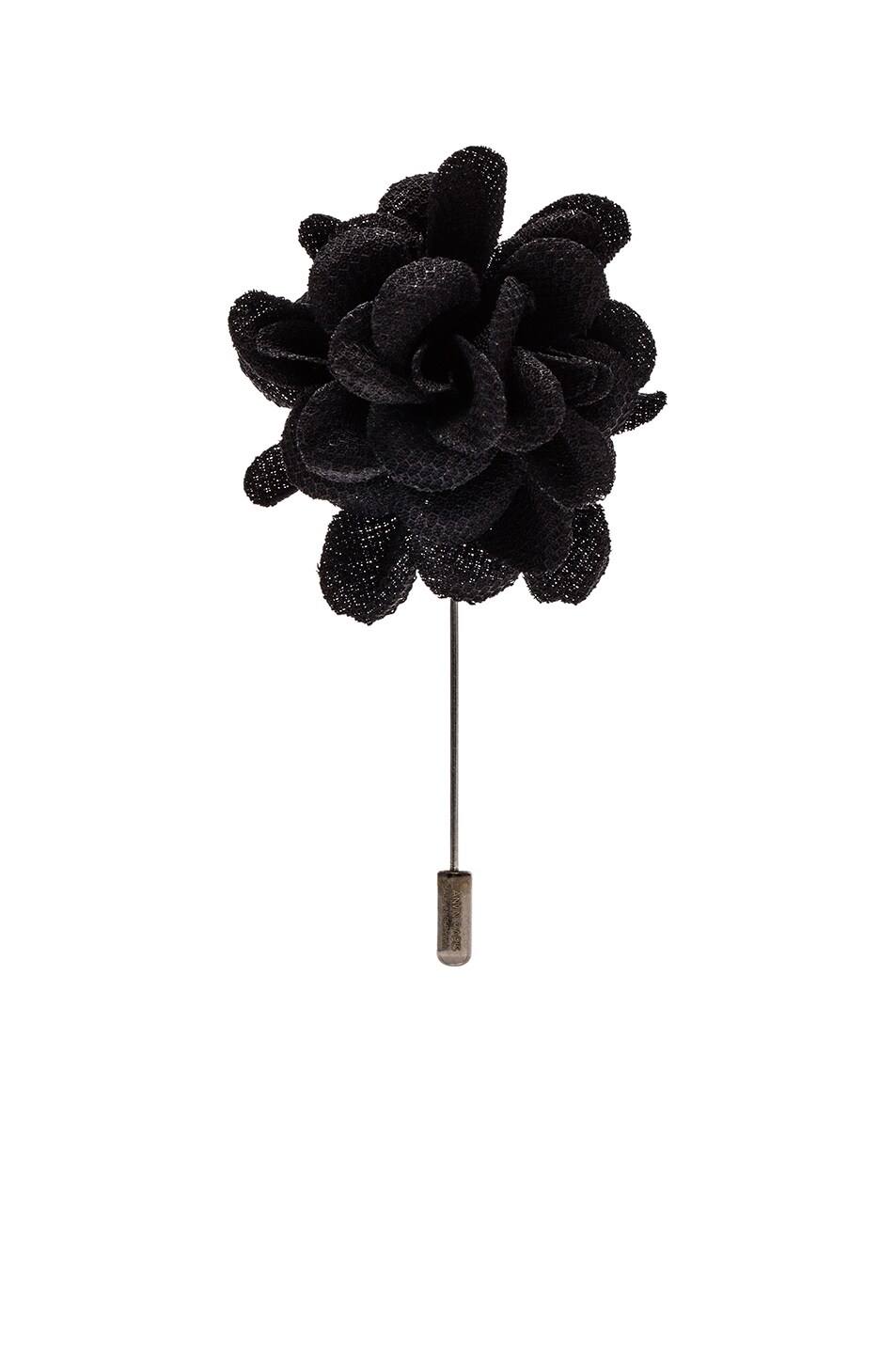 Image 1 of Lanvin Wool & Viscose Rose Tie Pin in Black