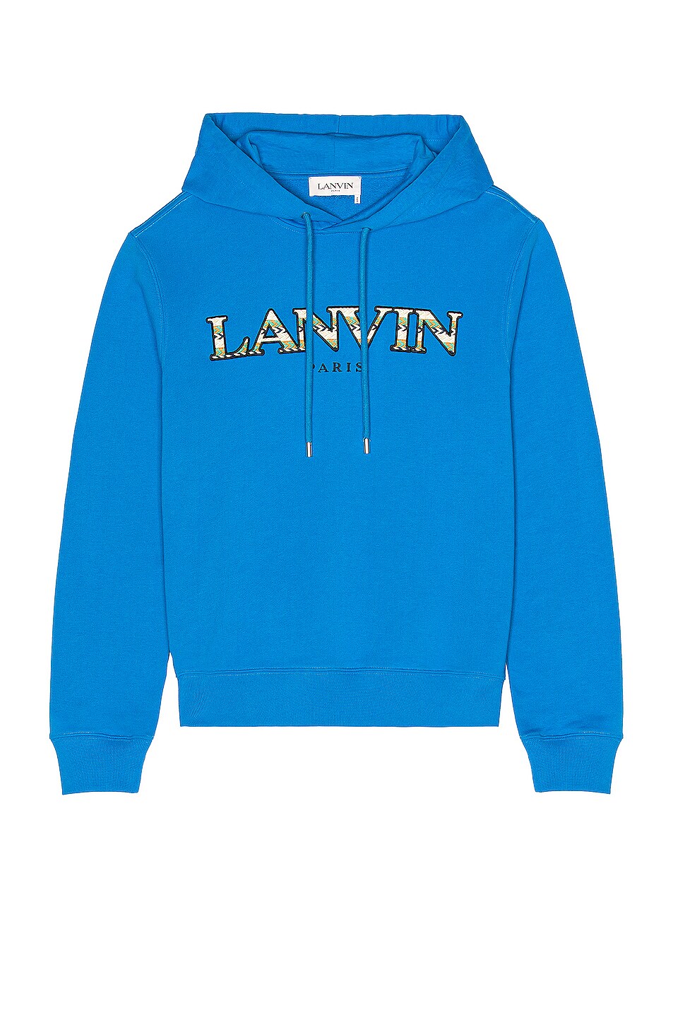 Image 1 of Lanvin Curb Embroidered Hoodie in Pristine Blue