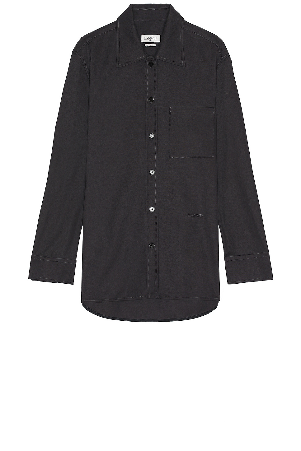 Image 1 of Lanvin Twisted Cocoon Overshirt Shacket in Steel