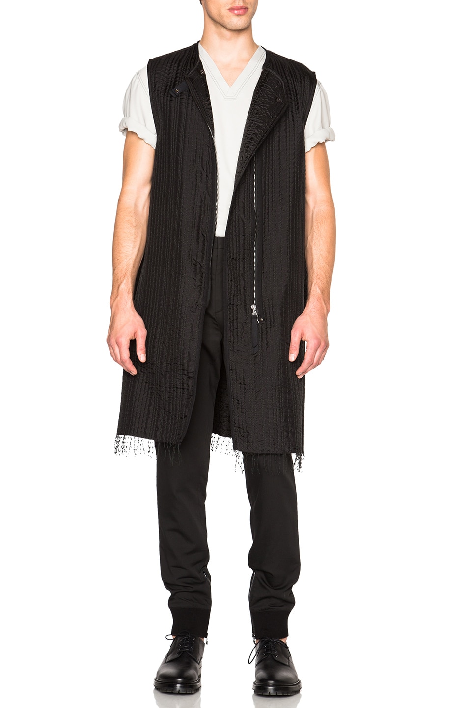 Image 1 of Lanvin Quilted Coat Vest in Black