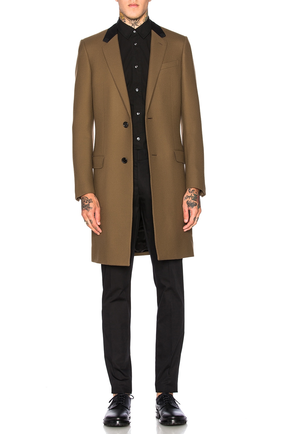 slim fit wool coat