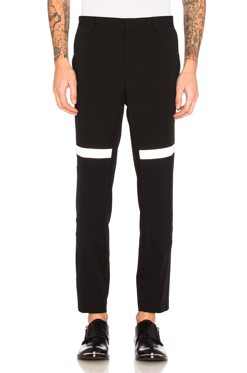 Image 1 of Lanvin Reflective Stripe Trousers in Black
