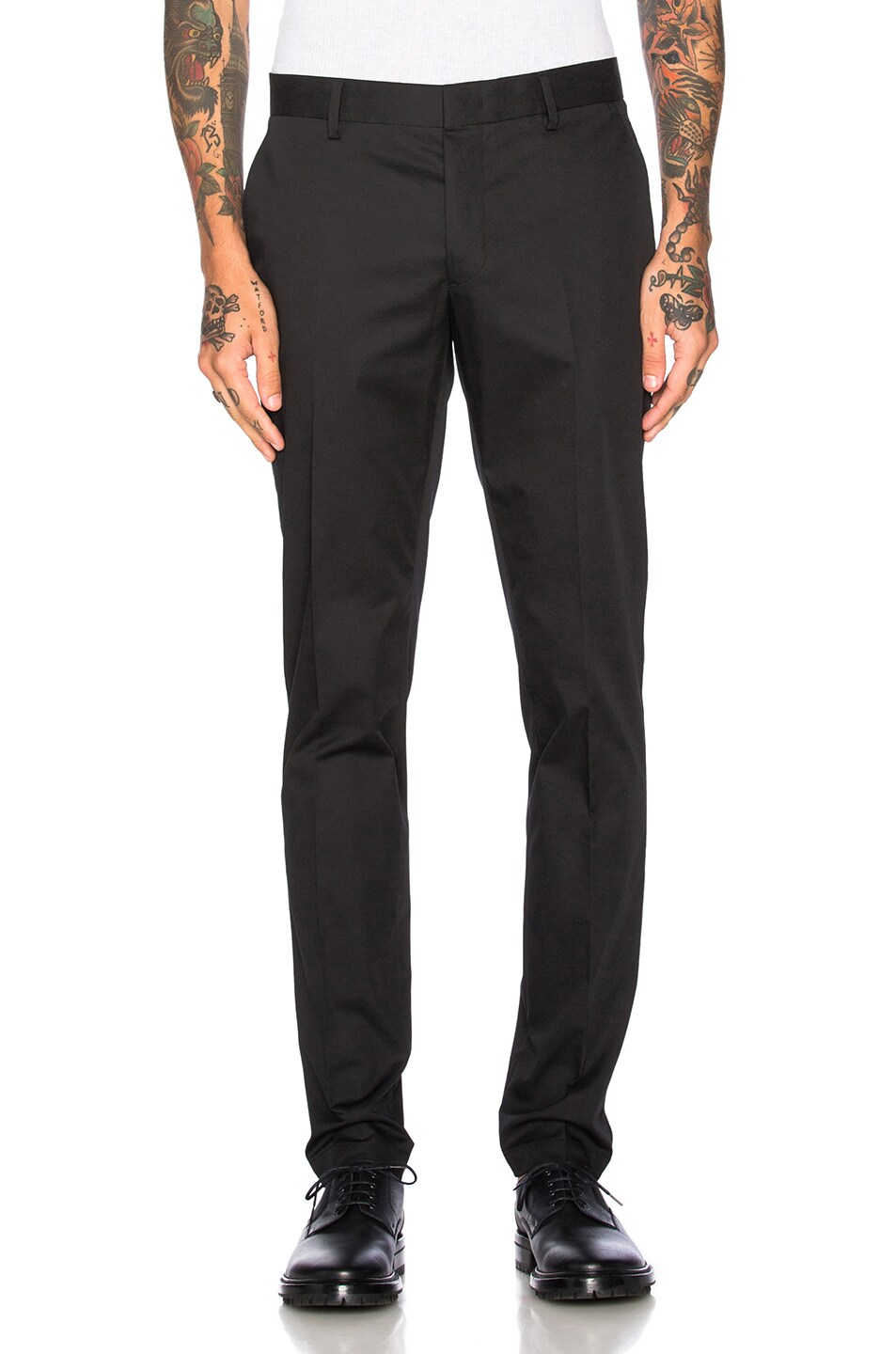 Image 1 of Lanvin Side Ribbon Chinos in Black