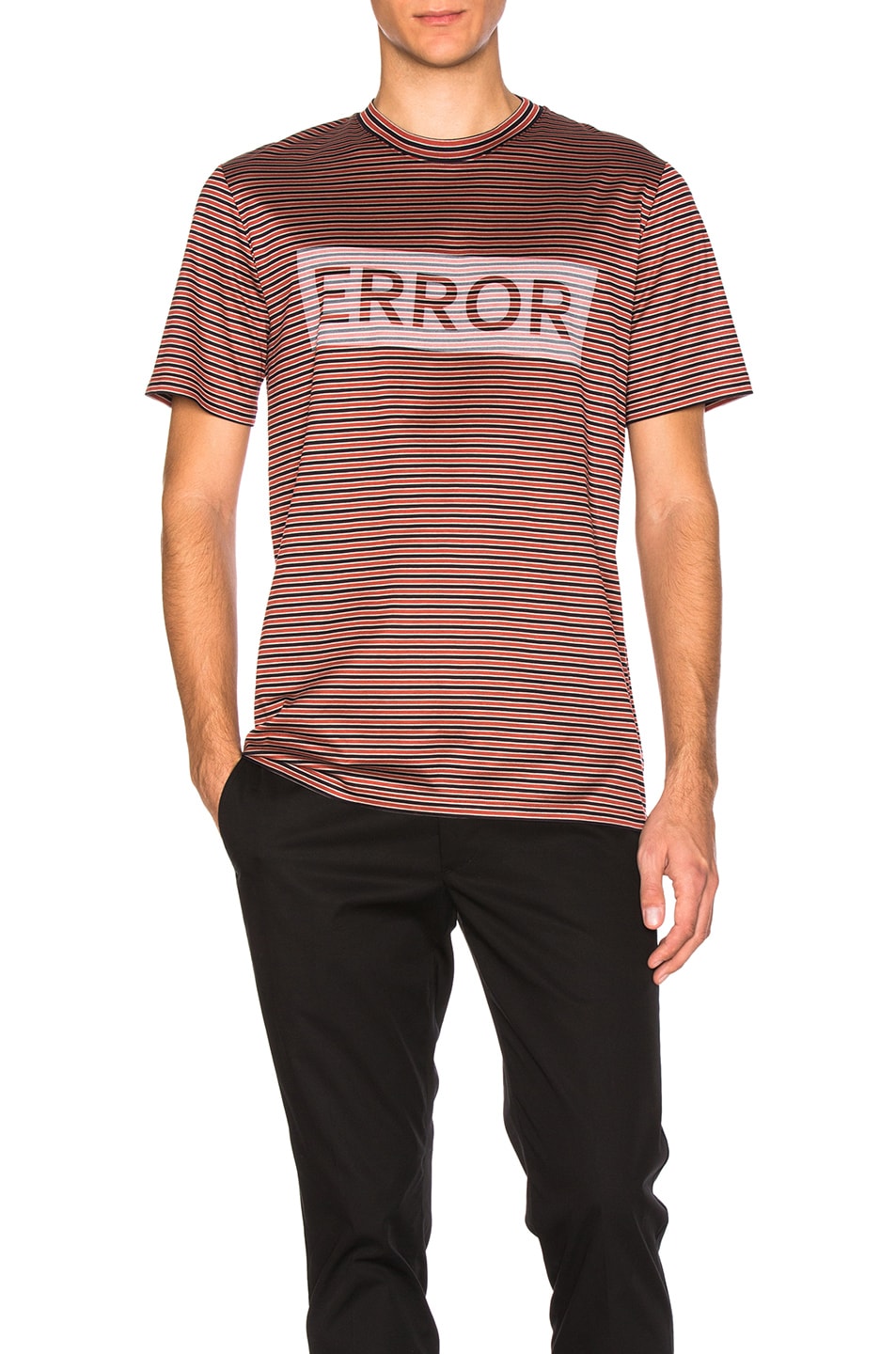 Image 1 of Lanvin Error Print Microstripes Tee in Red