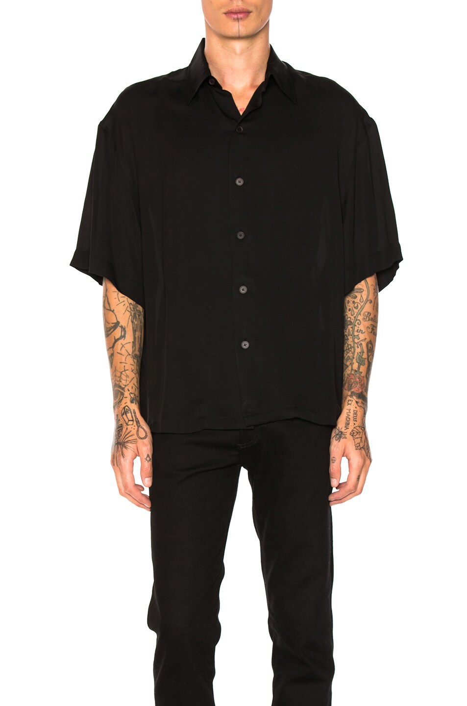 Image 1 of Lanvin Oversize Short Sleeve Shirt in Black
