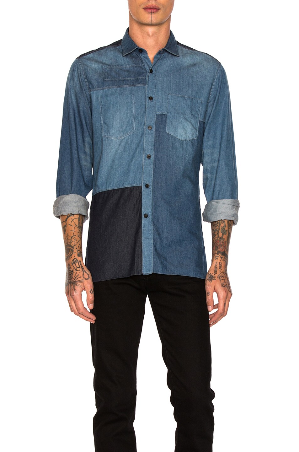 Image 1 of Lanvin Patch Shirt in Blue