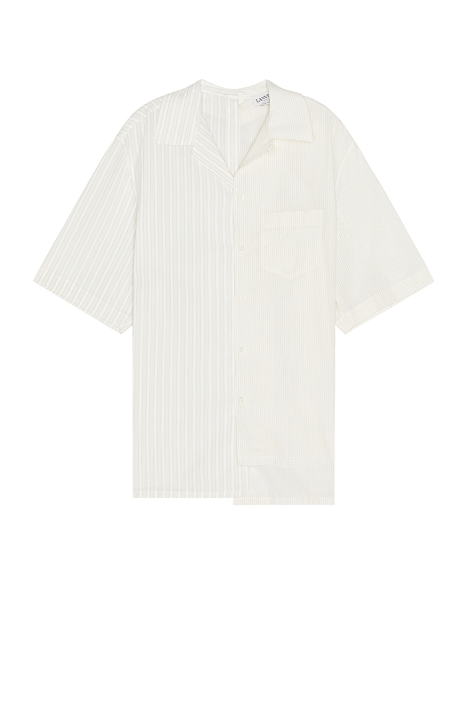Image 1 of Lanvin Short Sleeve Asymmetric Shirt in Chalk