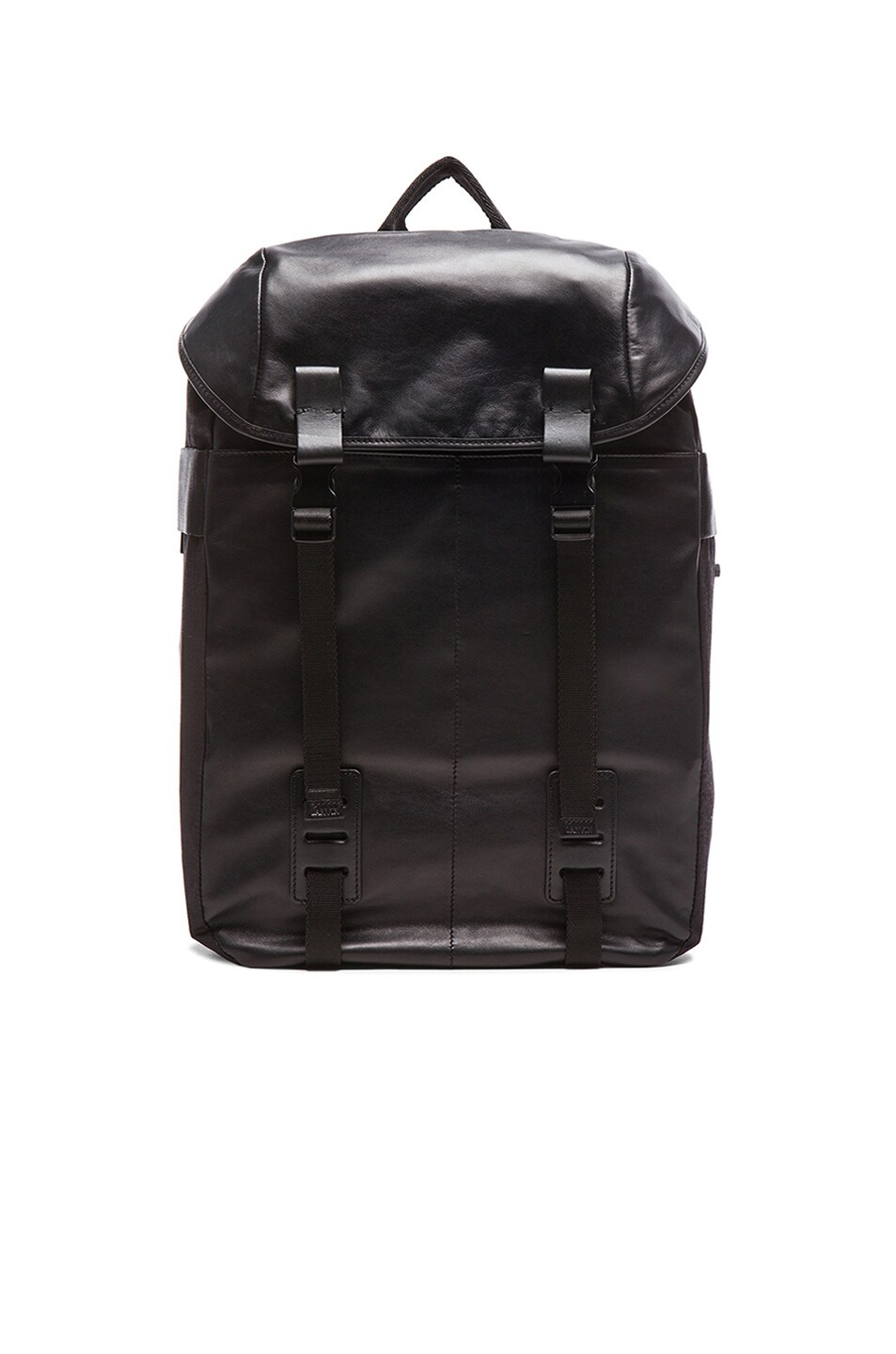 Image 1 of Lanvin Leather & Nylon Double Strap Backpack in Black