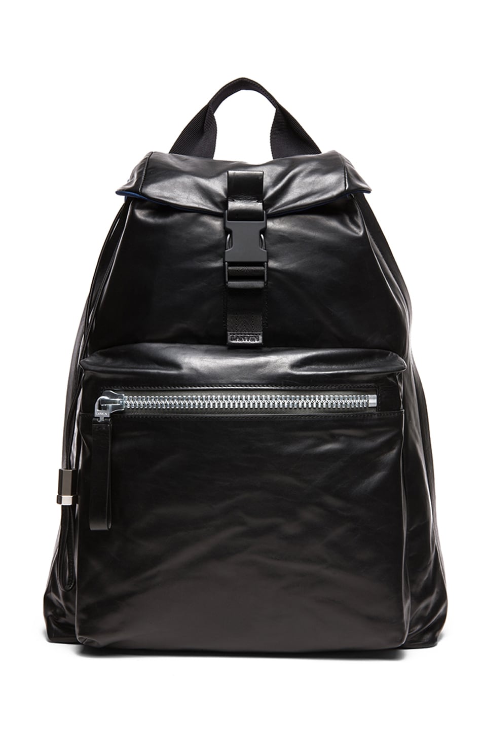 Image 1 of Lanvin Leather & Nylon Backpack in Black