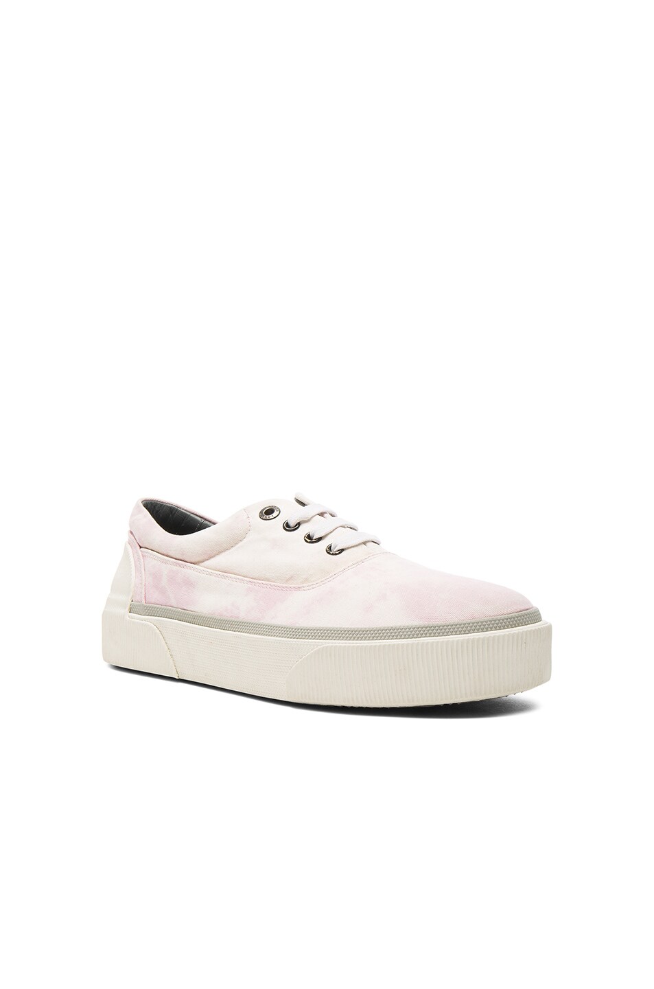 Image 1 of Lanvin Worn Fabric Oxford Sneakers in Pink