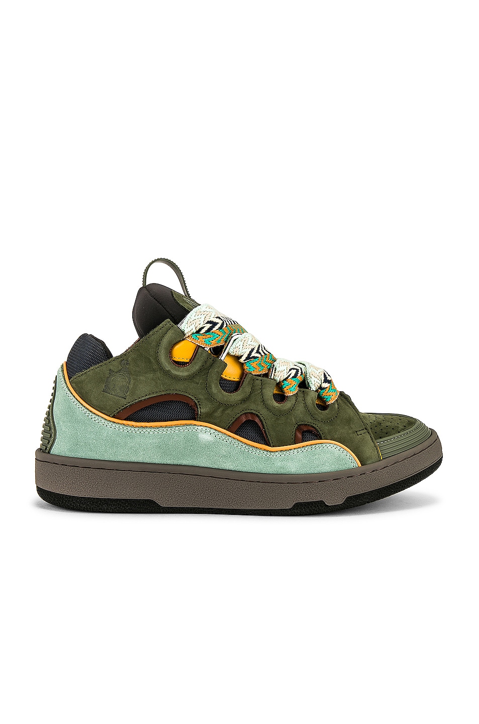 Image 1 of Lanvin Curb Sneaker in Moss Green & Grey