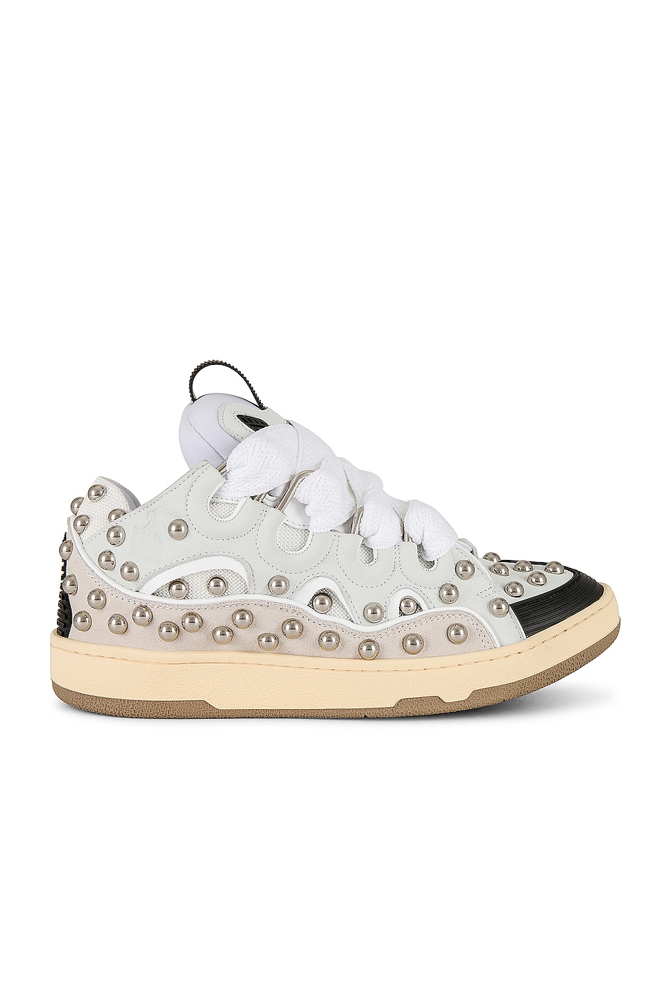 Image 1 of Lanvin Stud Curb Sneaker in White