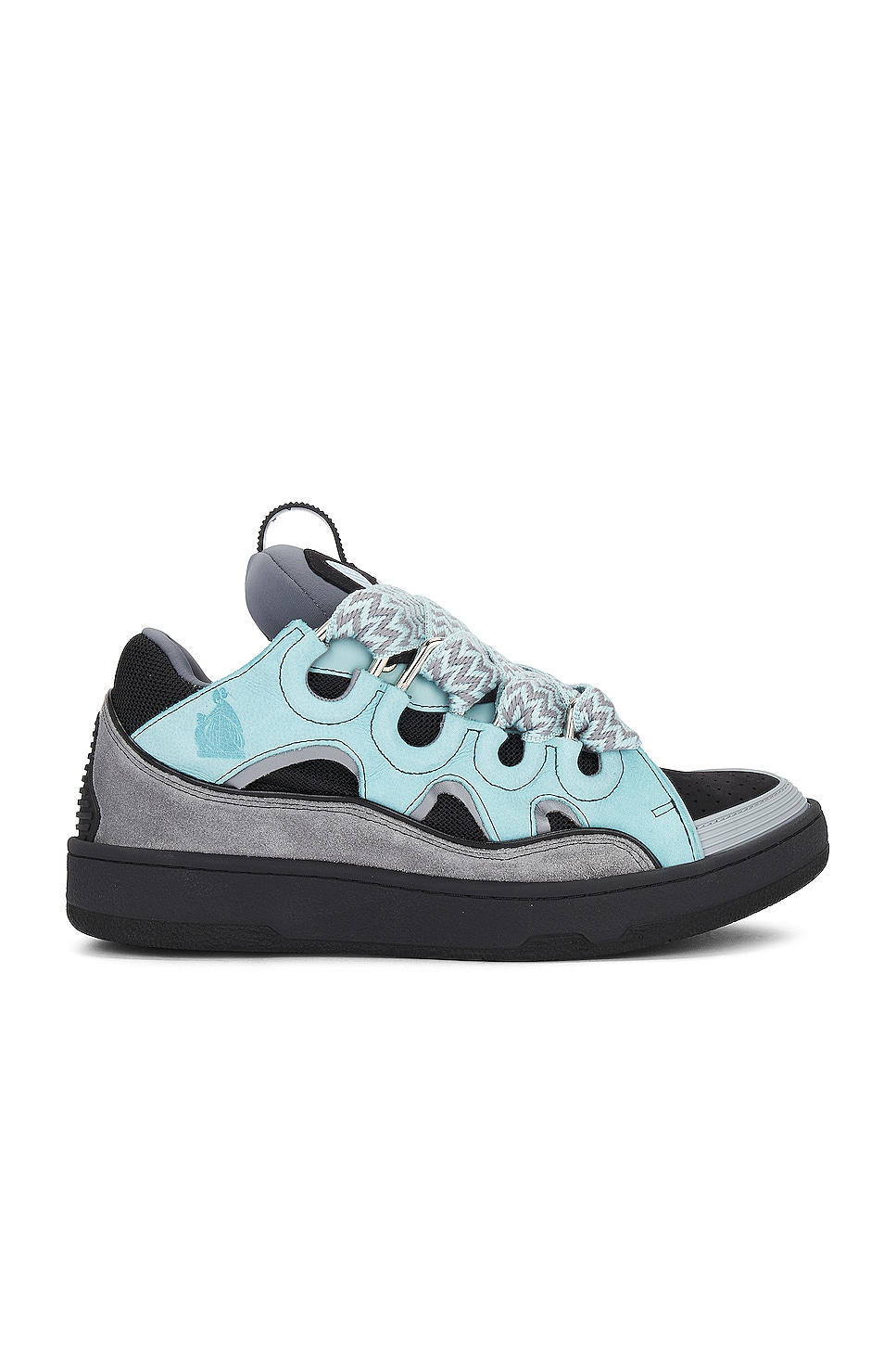 Image 1 of Lanvin Curb Sneaker in Light Blue & Anthracite