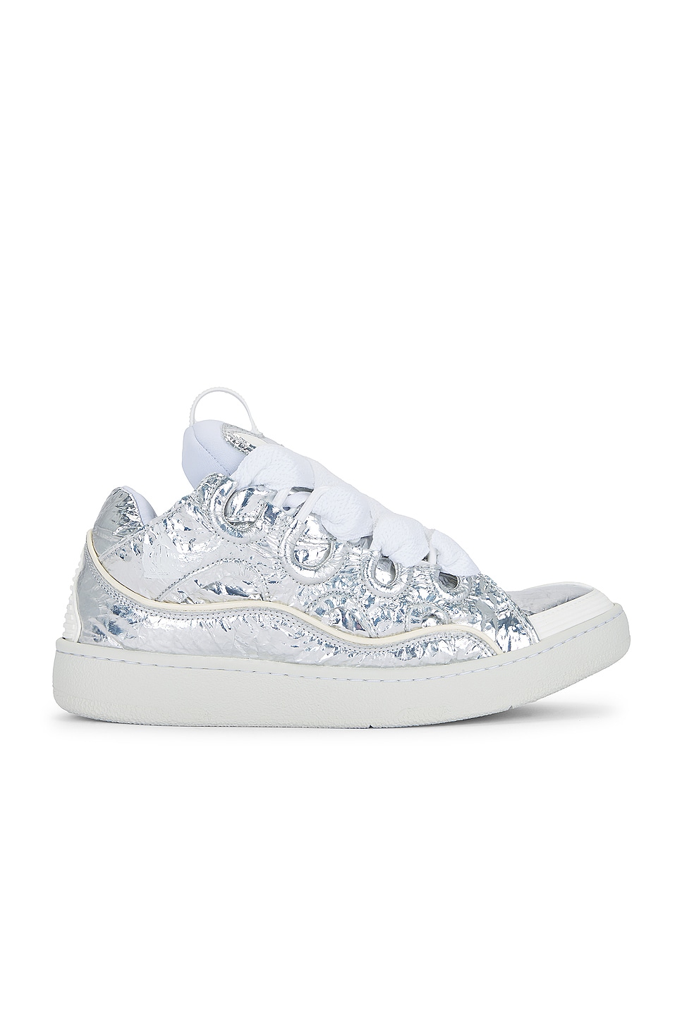 Image 1 of Lanvin Curb Sneakers Metallic Effect in Silver