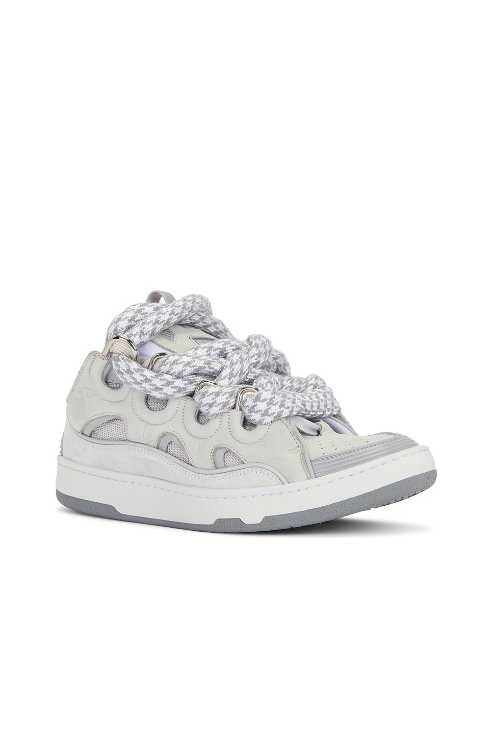 Shop Lanvin Curb Sneakers In White & Grey