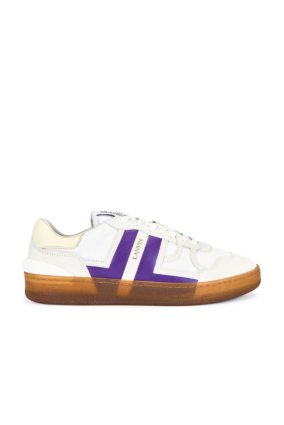 Image 1 of Lanvin Clay Sneakers With Translucid Sole in Ecru & Anemone