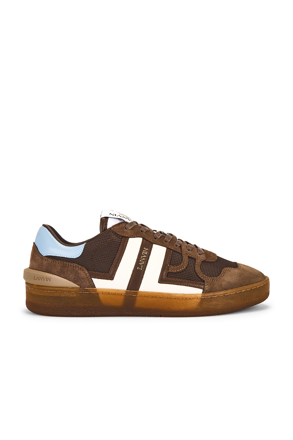 Image 1 of Lanvin Clay Sneakers With Translucid Sole in Ecru & Bronze