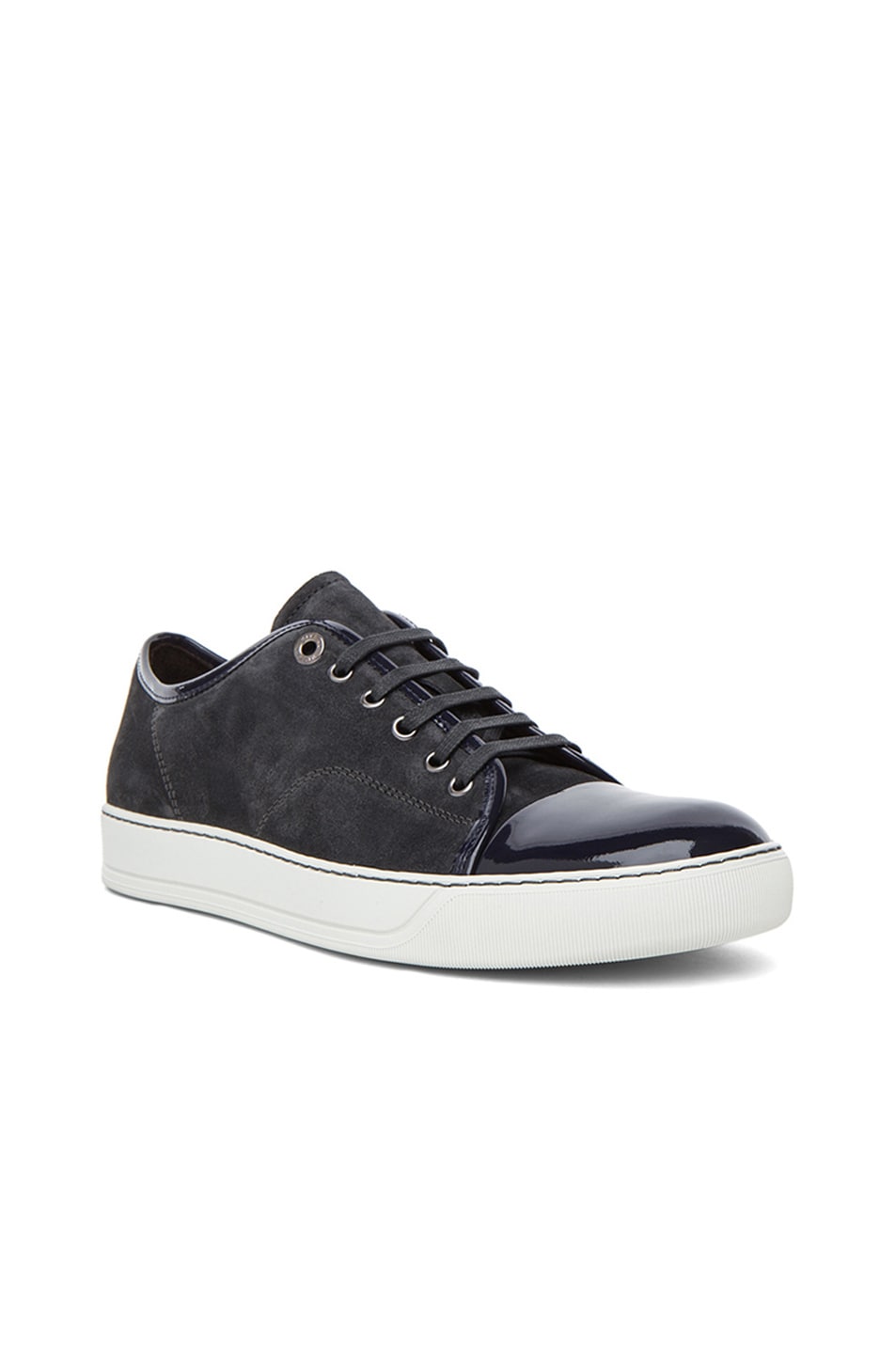 lanvin navy suede sneakers
