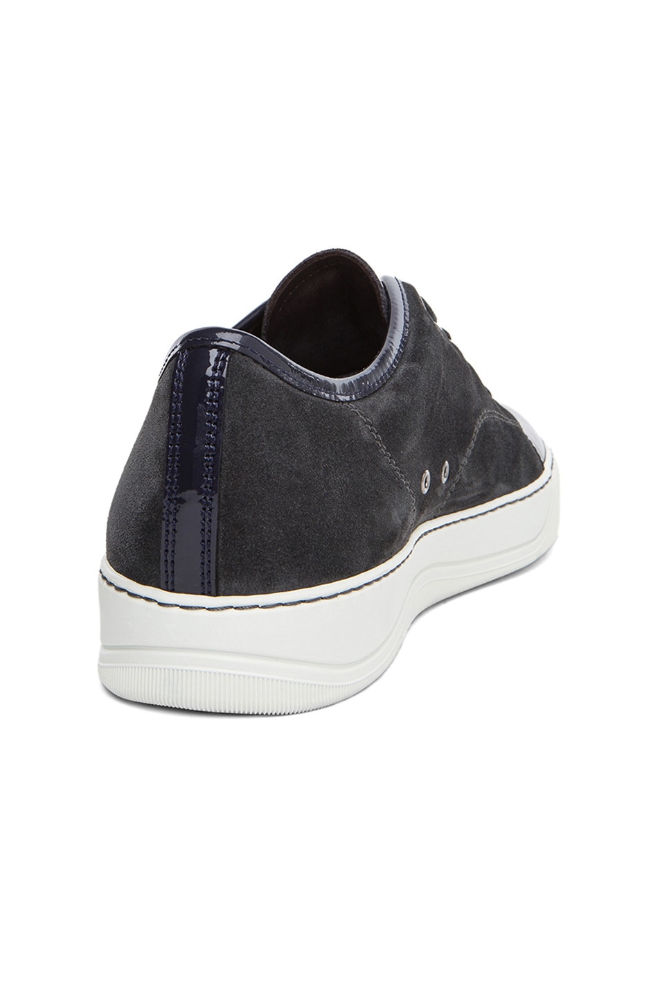 lanvin navy suede sneakers