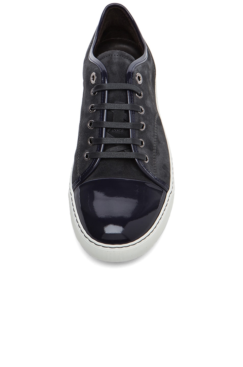 lanvin navy suede sneakers