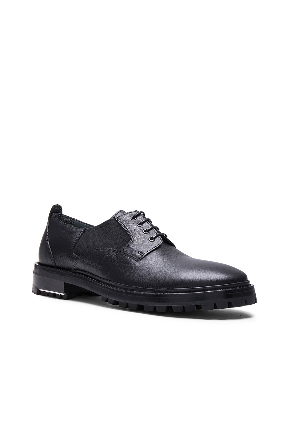 Image 1 of Lanvin Shiny Derbies with Elastic Details in Black