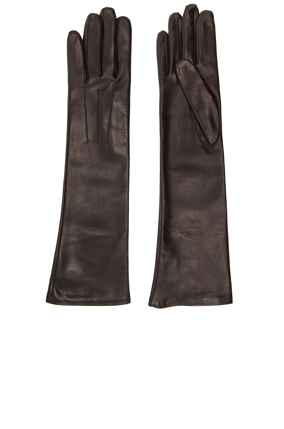 Image 1 of Lanvin Mid Length Leather Gloves in Black