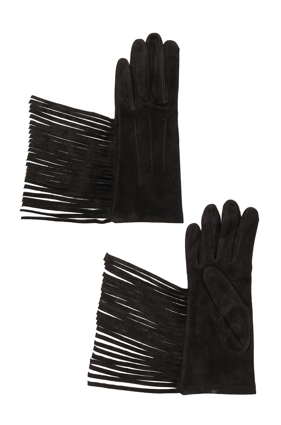 Image 1 of Lanvin Fringe Gloves in Black