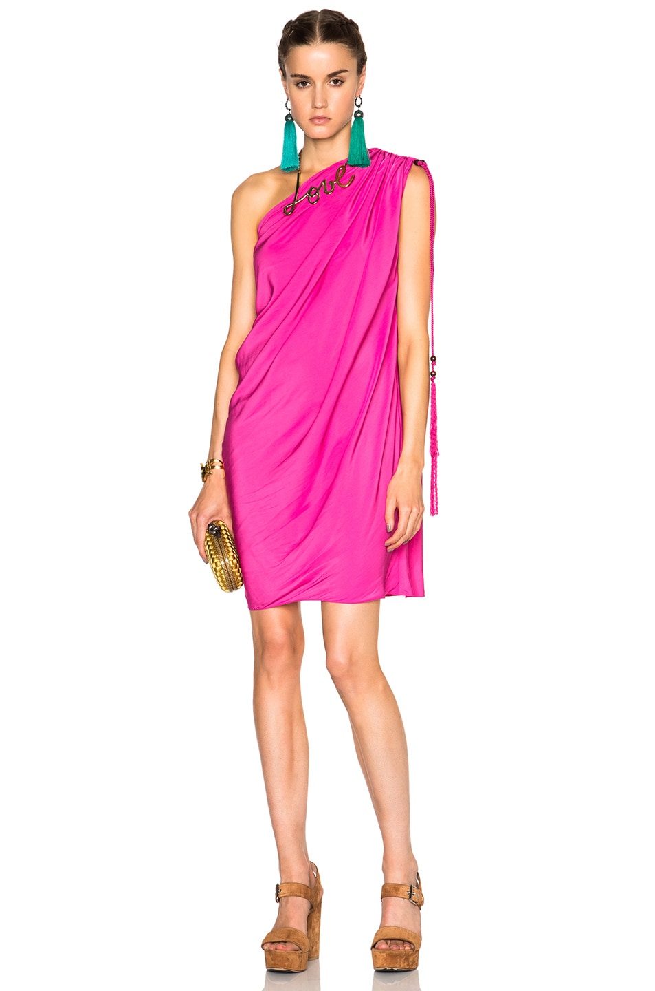 Image 1 of Lanvin One Shoulder Dress in Pink