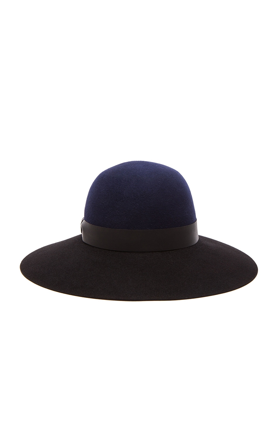 Image 1 of Lanvin Bi Color Capeline Hat in Navy Blue