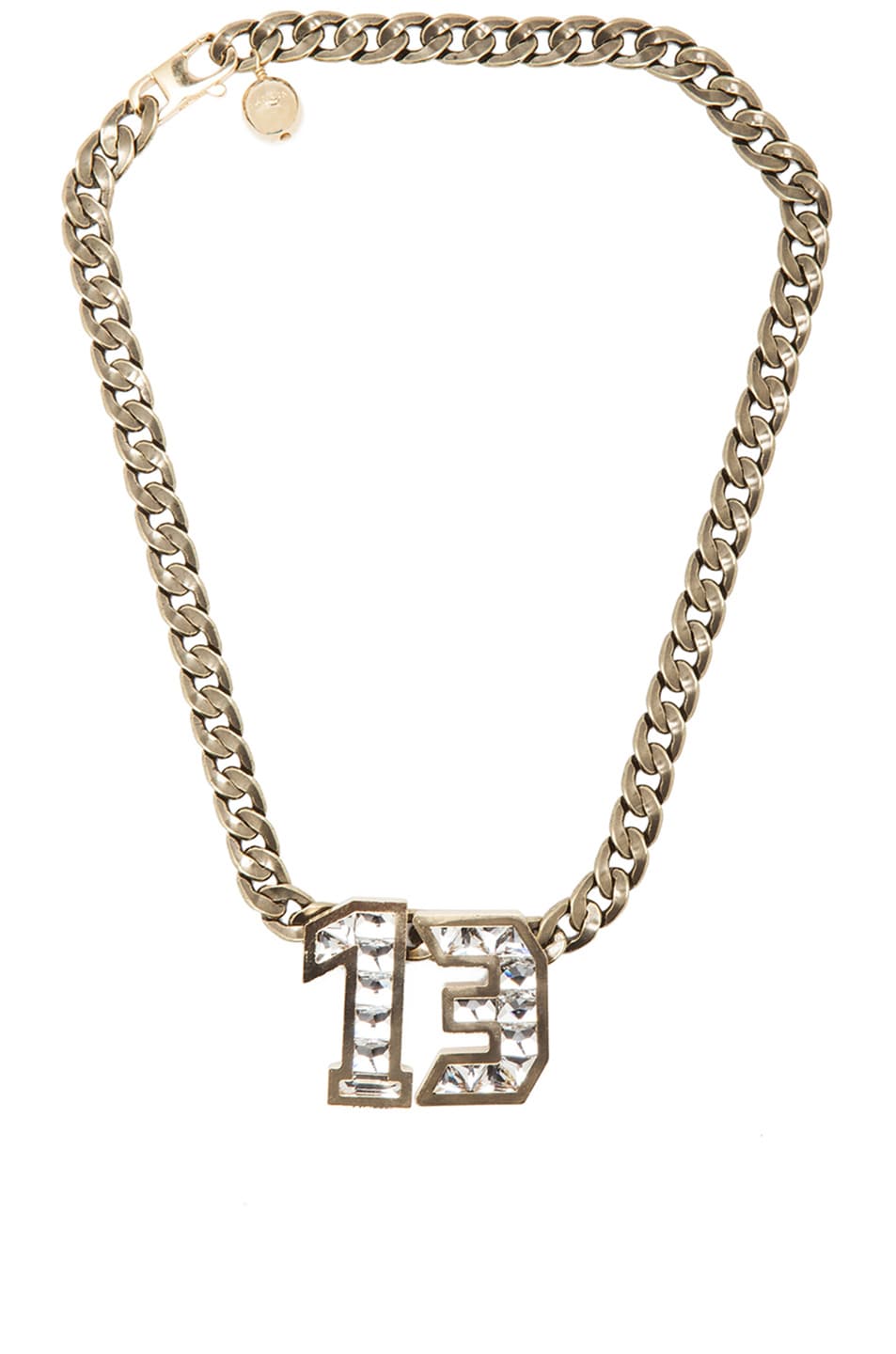 Image 1 of Lanvin Antique Plated Necklace in Crystal