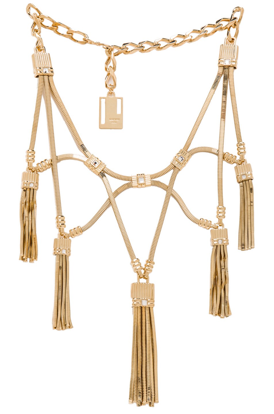 Image 1 of Lanvin Plastron Multi Tassel Necklace in Gold