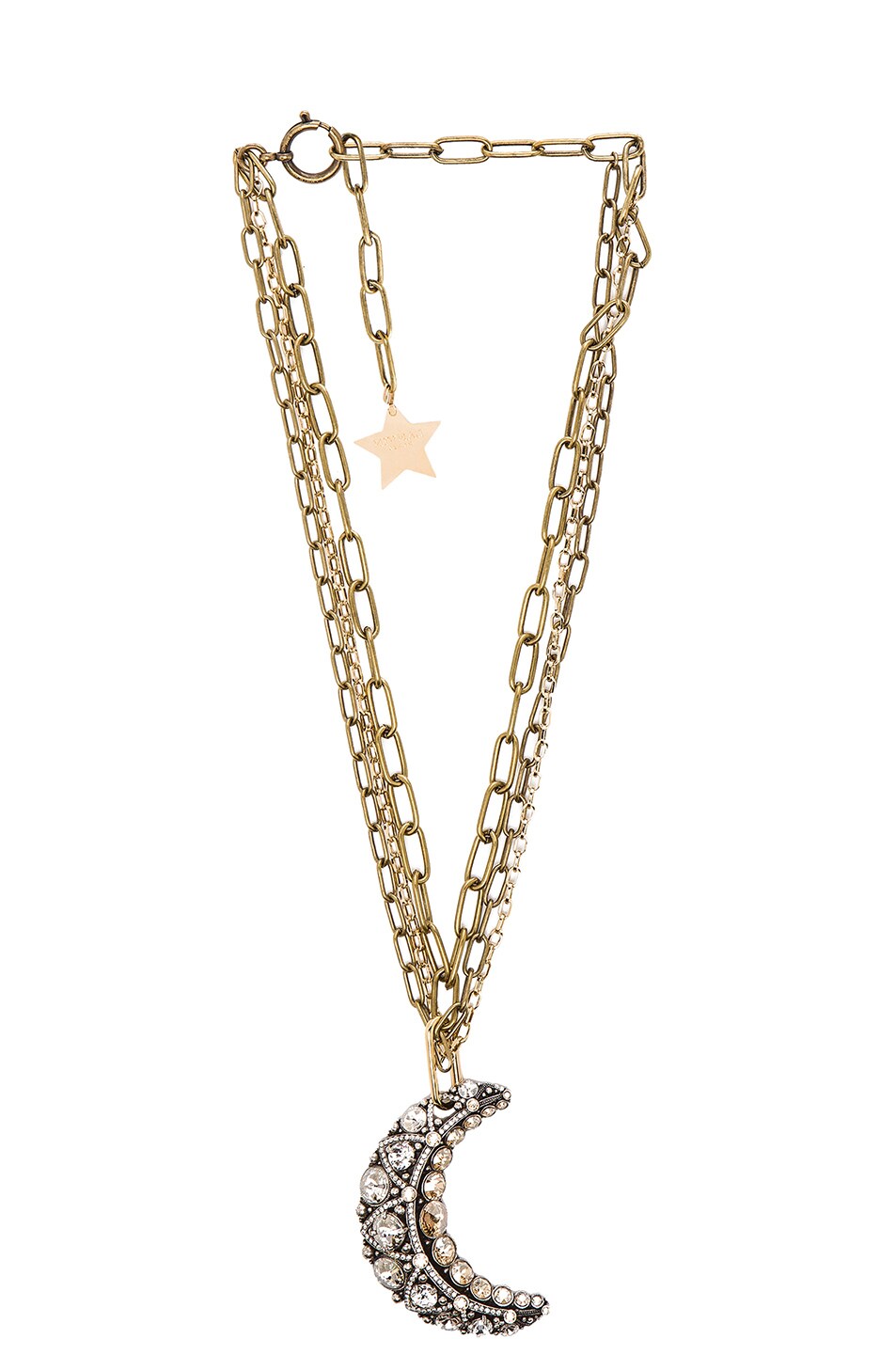 Image 1 of Lanvin Moon Pendant Necklace in Gold