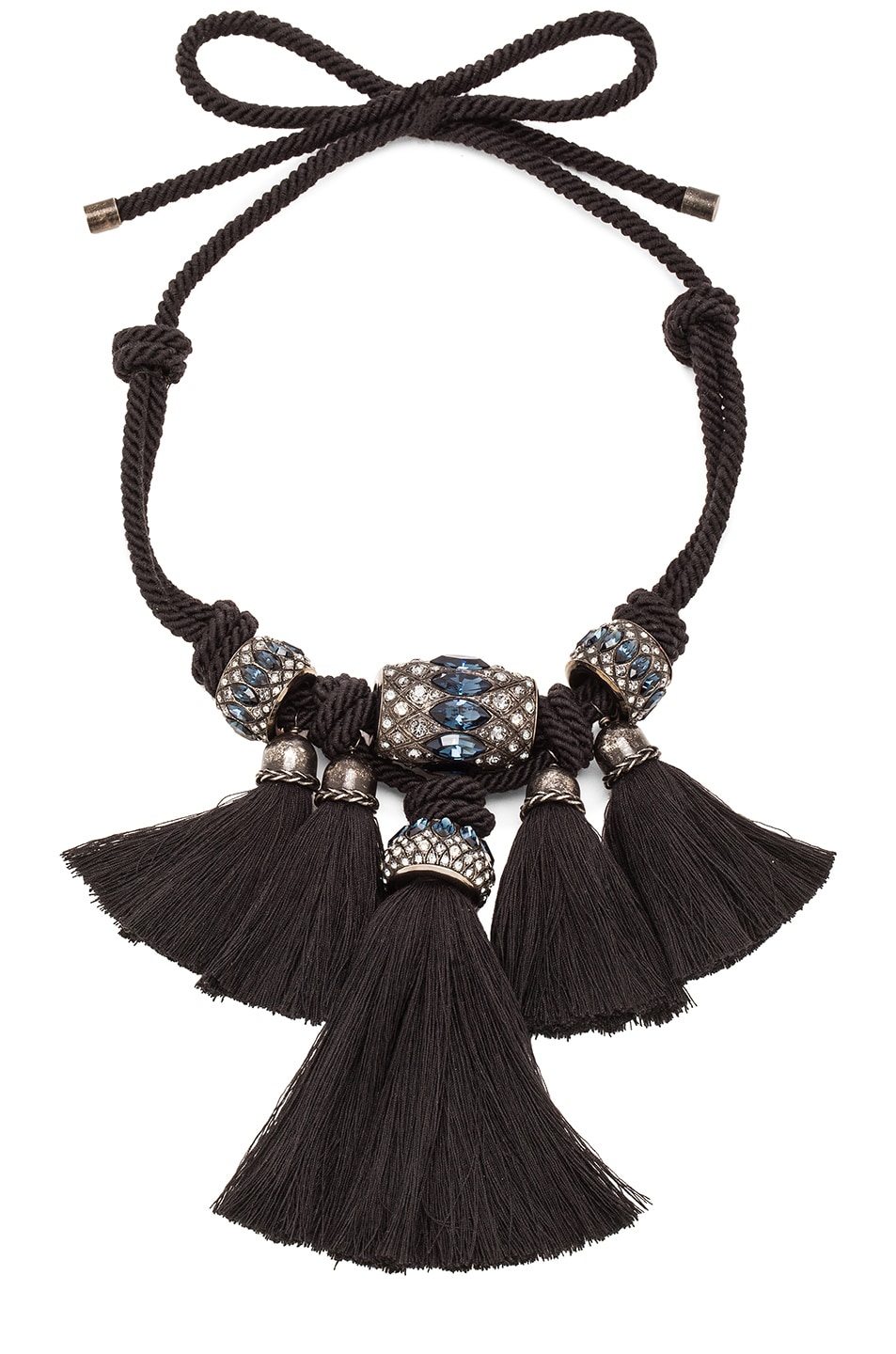 Image 1 of Lanvin Cord Necklace in Dark Blue