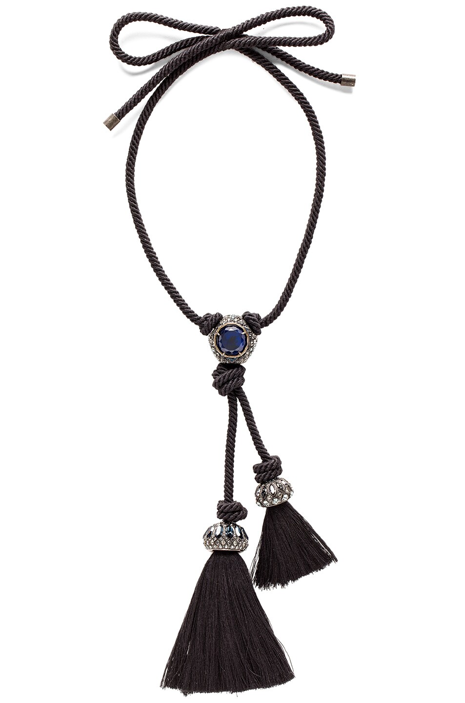 Image 1 of Lanvin Cord Pendant Necklace in Dark Blue