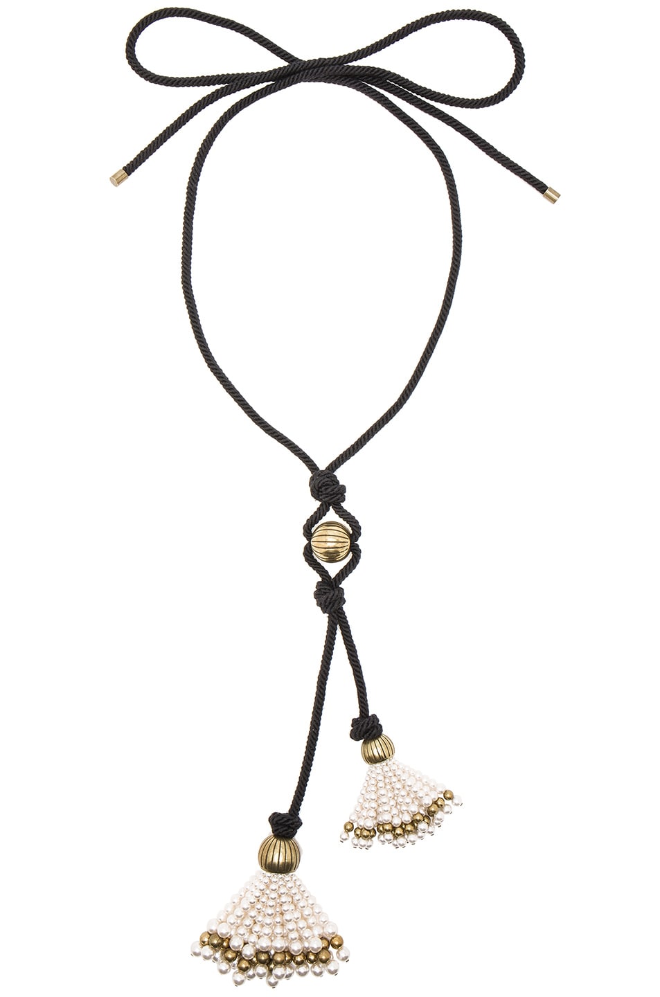 Image 1 of Lanvin Tie Tassel Necklace in Nacre
