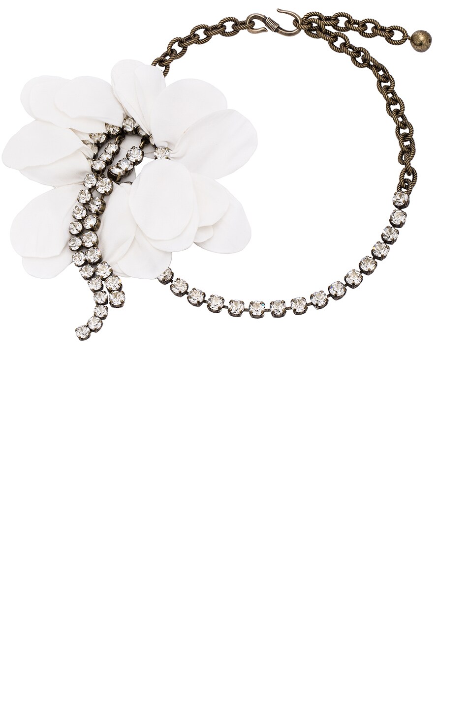 Image 1 of Lanvin Flower Necklace in Ivory