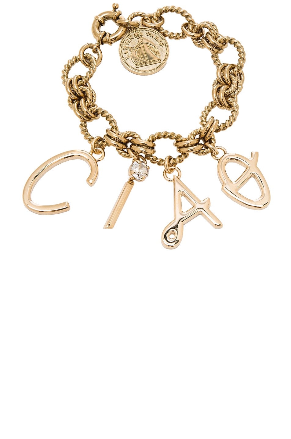 Image 1 of Lanvin Ciao Charms Bracelet in Gold
