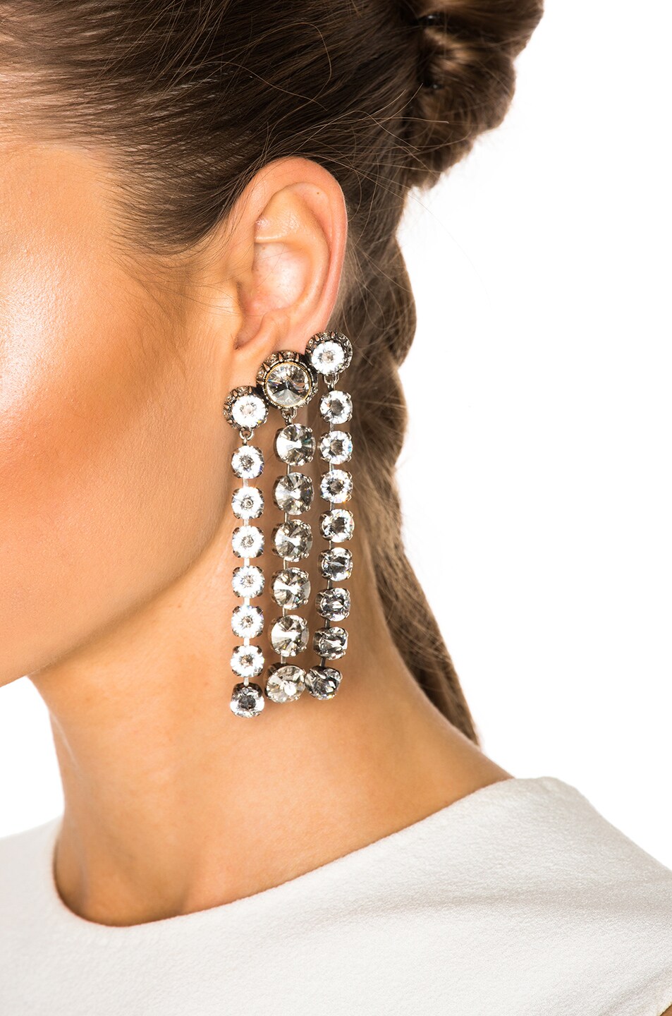 Lanvin Drop Earrings In Crystal Fwrd Image 4 Of Lanvin Drop Earrings In Crystal