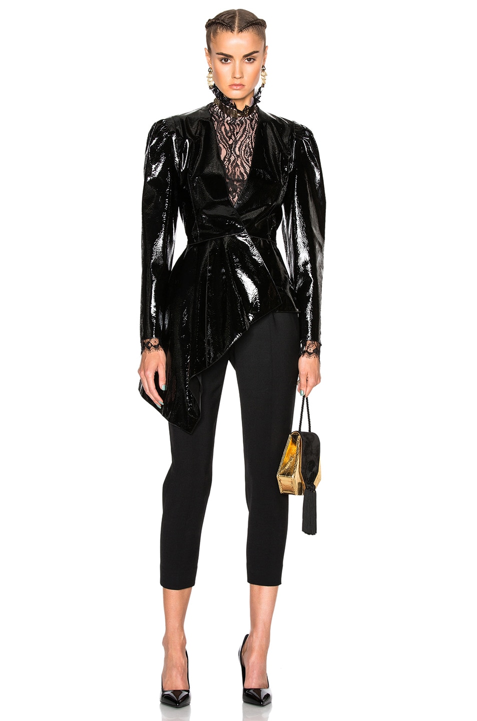 Image 1 of Lanvin Patent Leather Jacket in Black